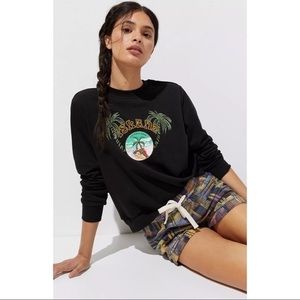 Scotch & Soda by Anthropologie Black Long Sleeve Island Graphic Sweatshirt